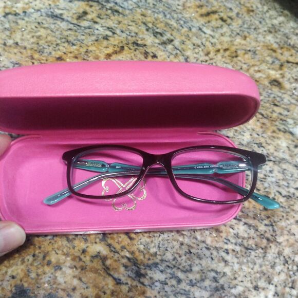 Candies C Kris Brn Eyeglasses Frames Brown Blue Square Full Rim 49-16-140 &Case - Picture 1 of 9